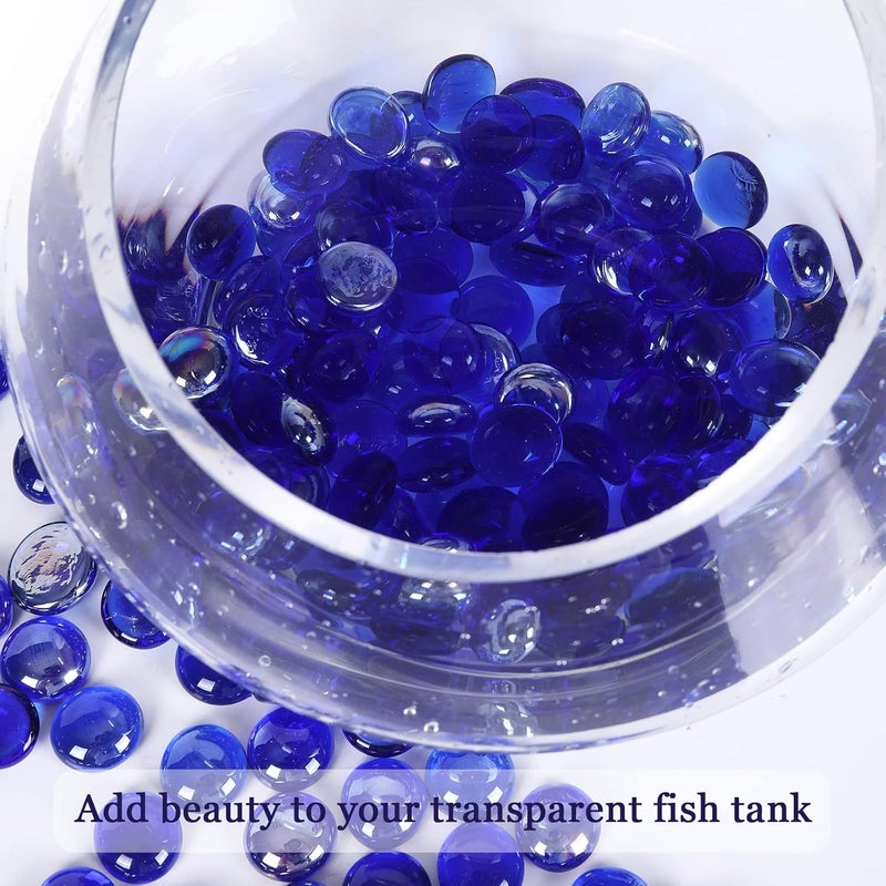 Ausluru 11LB Fire Glass Beads and Marbles for Outdoor Fire Pit and Fireplace, Glass Gemstones for Vase Filler, Aquariums, Hydroponics Plants, Home Decor and DIY Craft, Cobalt - Image 4